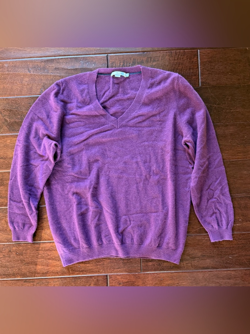 Boden 100% Cashmere V-Neck Sweater – Plum – US 18